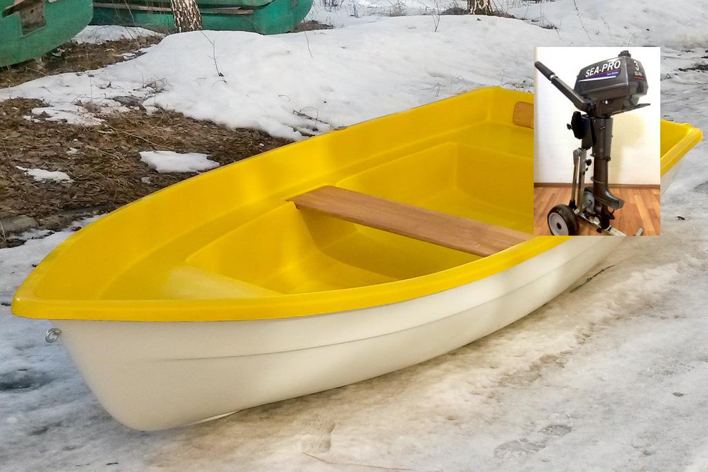 Лодка Тортилла-4 Бело-жёлтая