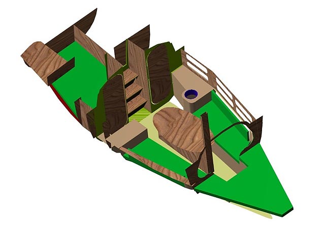 Внутренняя планировка парусной яхты VIZA-837 - вид спереди